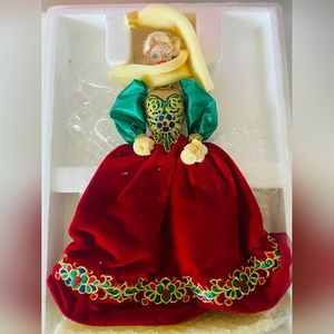 Vintage holiday jewel holiday porcelain barbie collection limited edition